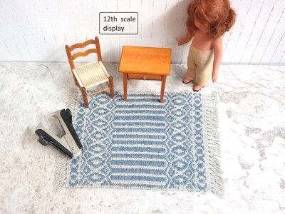 Woven Blue Dollhouse Rug Shelf Mat Or Alter In A Rosepath Twill Pattern Is Fine Lays Flat 7 5 By Makerplace Michaels